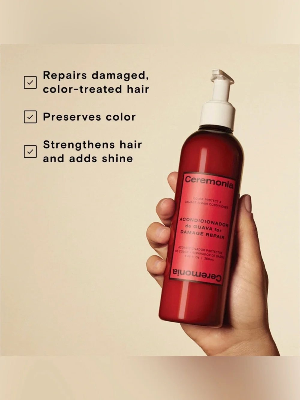 NWT Ceremonia Bundle Set: Shampoo & Conditioner — Damaged Hair + Scalp Brush
